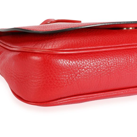 Gucci Red Pebbled Leather Medium Soho Chain Bag - Picture 6 of 9